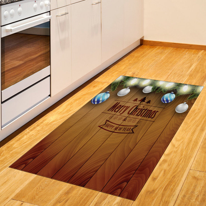 Tapis décoratif de Noël à haute densité en fibres de polyester à longs fils, Rectangle 2 pi 7 po x 5 pi