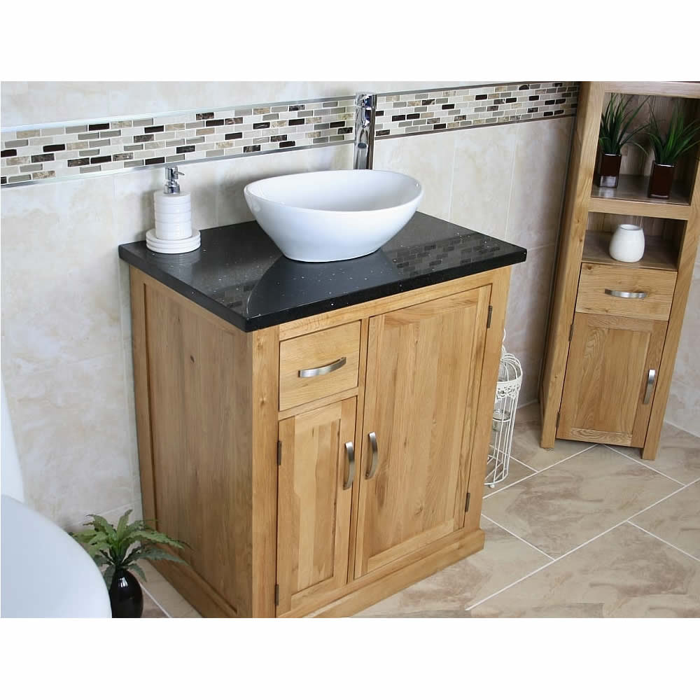 Delucia Solid Oak 750mm Free-standing Vanity Unit