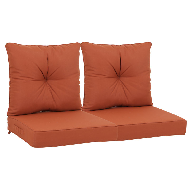 Bryant Outdoor Deep Seat Cushions with Removable Covers, Orange 