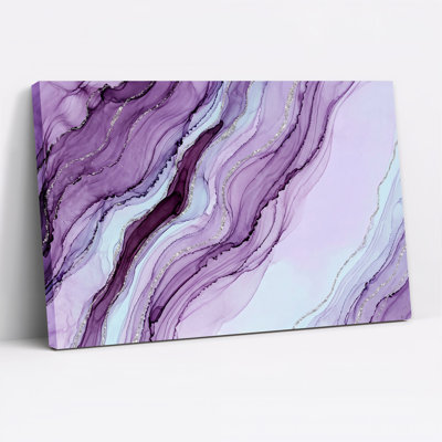 Art mural sur toile mauve et lavande