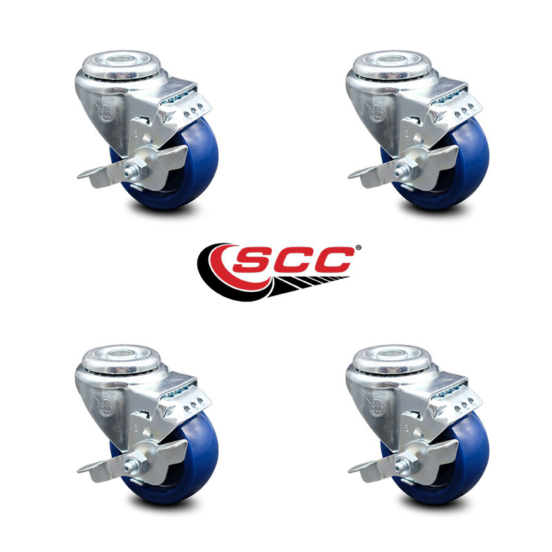 Solid Polyurethane Swivel Bolt Hole Caster