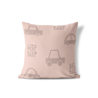 Beep Pink Throw Pillow