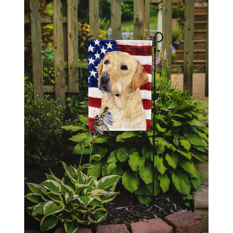2 côtés en polyester de 2 côtés american drapeau de jardin, Labrador Retriever