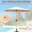 Parasol d'extérieur 9 pi - résistance, imperméabilité, construction, pour le jardin, la terrasse, la cour, la protection beige de la piscine, le mât et les nervures,