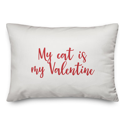 My Cat Is My Valentine Throw Pillow