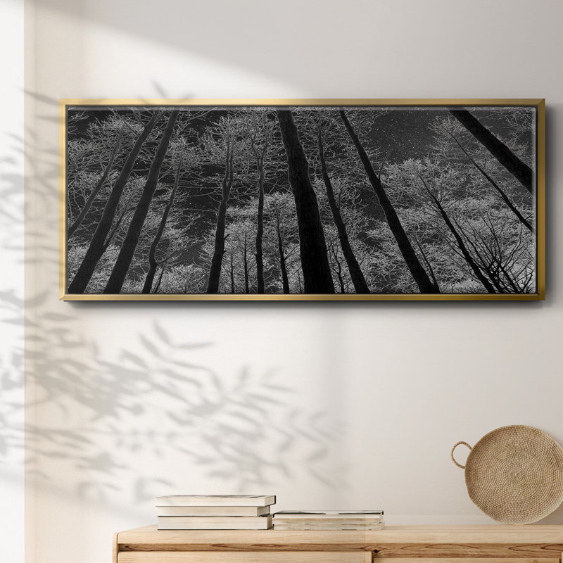 «Night Sky», peinture sur toile à cadre flottant, H 24 po x l 60 po x P 1,5 po, Or