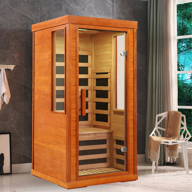 1-Person Indoor Far-Infrared Wooden Sauna Room