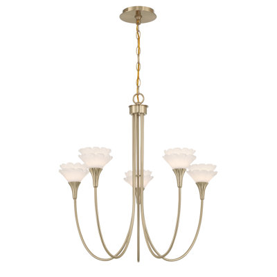Florena 5-Light Chandelier in Noble Brass by Breegan Jane