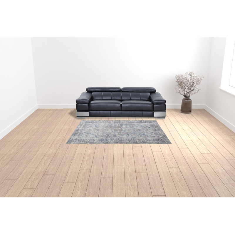 Tapis gris clair et bleu délavé délavé