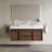 48" Wall-Mounted Bathroom Vanity with Undermount Bathroom Ceramic Sink, Brown Wood Texture with Sintered Stone Table top-843688745-843688751