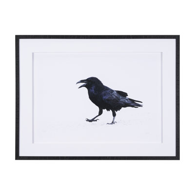 Raven Beauty by Gary Blatter a Hand Embelished Textured Framed Art Print Matted under Glass