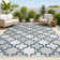 Kaliee Modern Geometric Tile Pattern Navy/Cream Indoor/Outdoor Rug