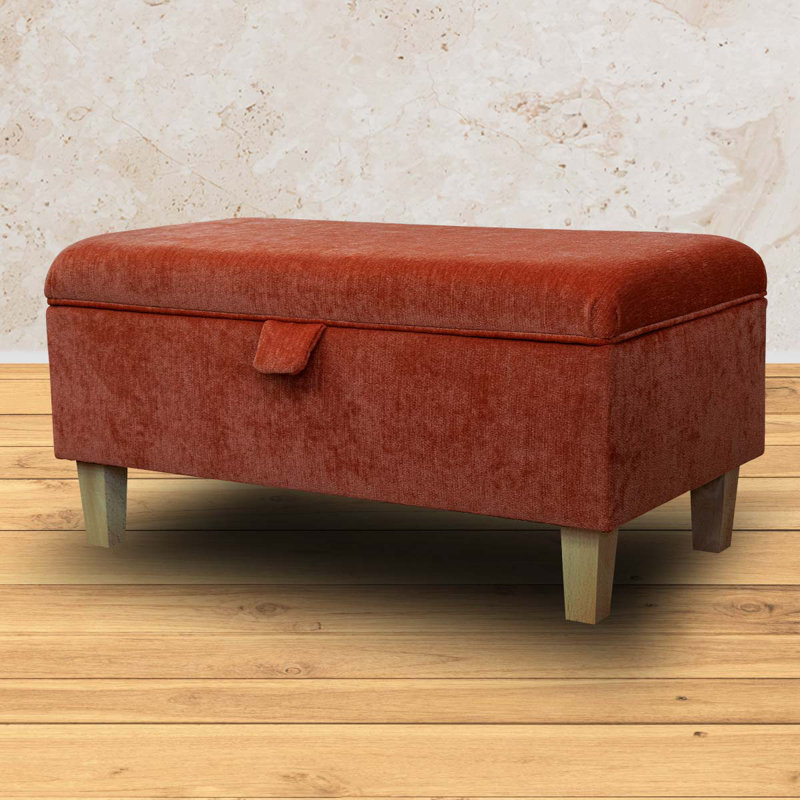 69.85cm Wide Rectangle Solid Colour Footstool Ottoman with Storage