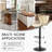 Swivel Upholstered Adjustable Bar Stools, Adjustable Swivel Bar Stool with Backrest, Modern Counter Height Island Chairs for Kitchen Island, Dining Room, Black(Set of 2)-1810411325-1810411321