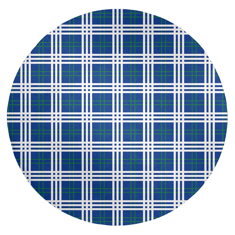 Plaid Indoor Rug, Round 5'