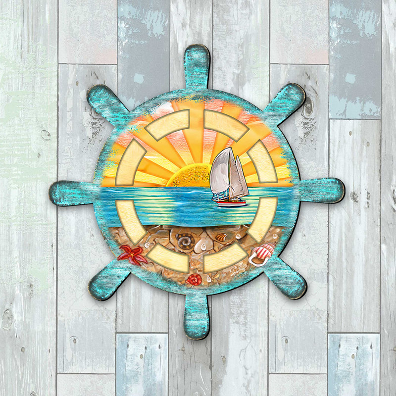 Décoration de porte Captains Wheel Coastal par G Debrekht