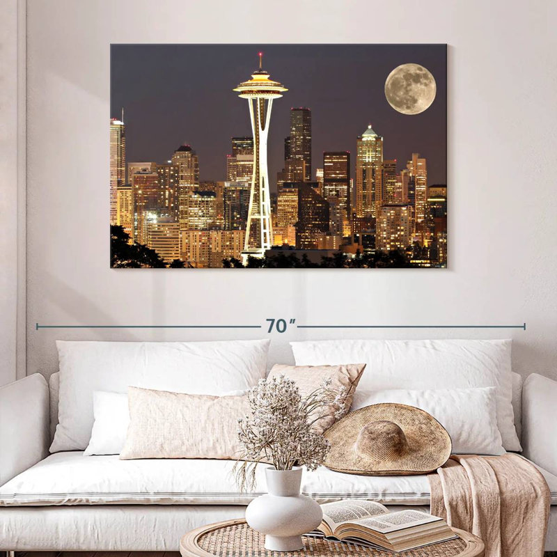 Ravi Supermoon Over Seattle, 32" H x 48" W