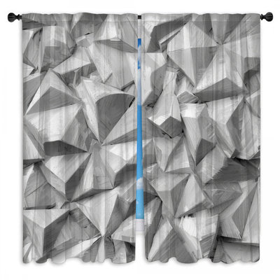Rideaux de fenêtre à facettes à texture géométrique et obscurcissant - 2 panneaux