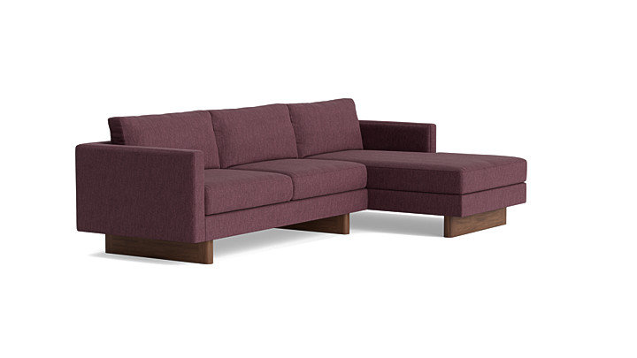 Vintage Sofa with Chaise (105"), Chaise on Right, Performance Weave - Aubergine