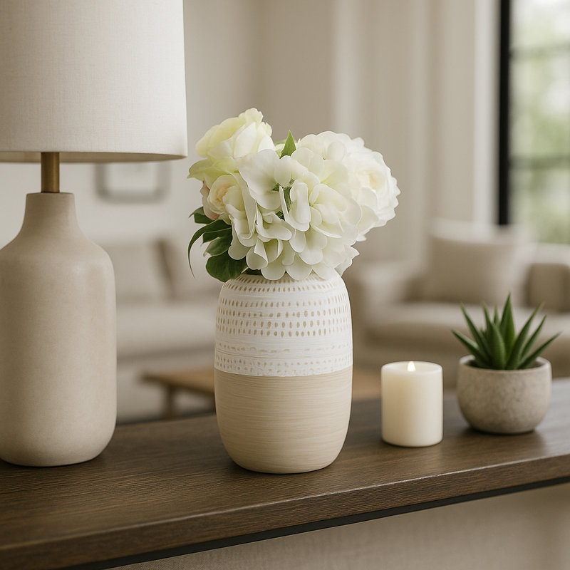 Vase en céramique Carlile, H 7,75 po x l 5 po x P 5 po