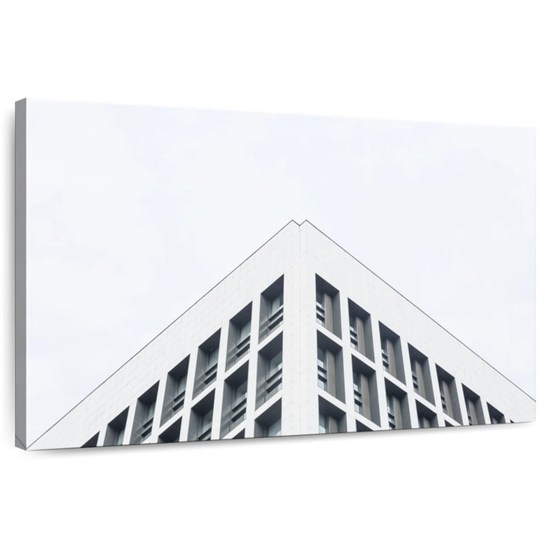 Lilie White Minimalist Building, 16" H x 24" W