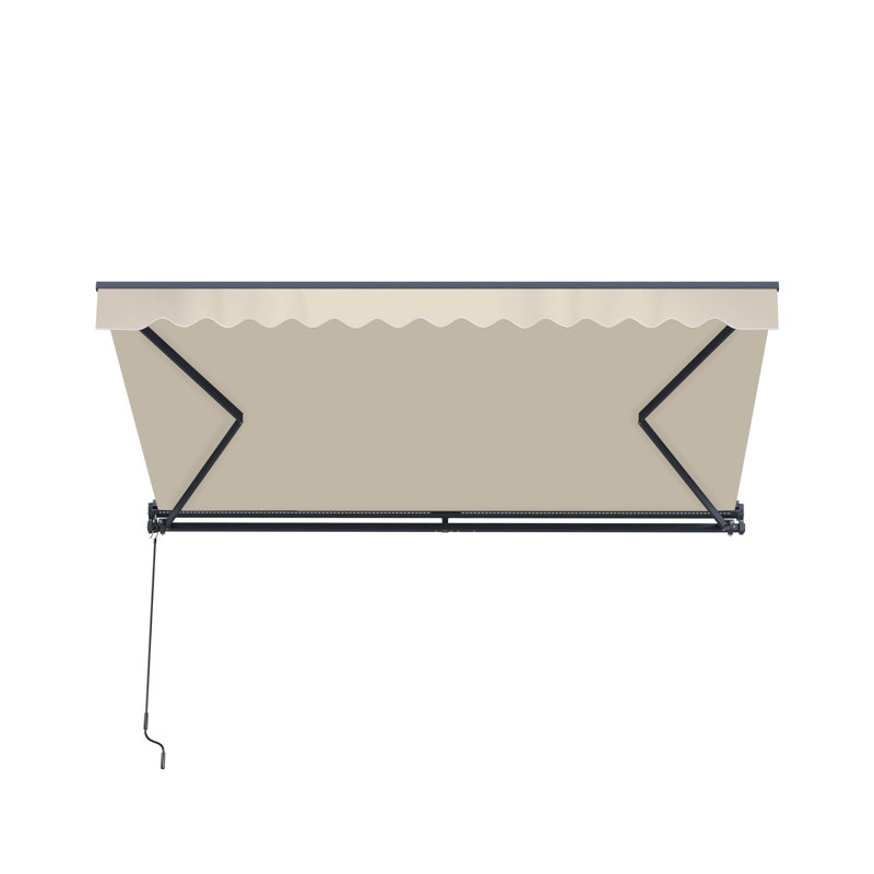 Semi-Cassette Patio Awning with LED Lights - Moroccan Collection , Ivory Cream, 13' W x 10' D