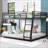 Full XL Over Queen Metal Bunk Bed - Space-Saving, No Box Spring Needed, Black for Bedroom/Guest Room