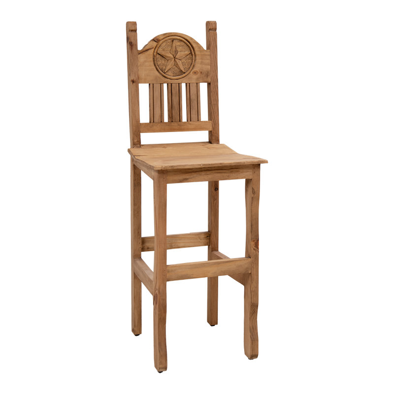 Tabouret de bar avec siège en bois, Brun, Tabouret de bar (siège d’une hauteur de 30 po)