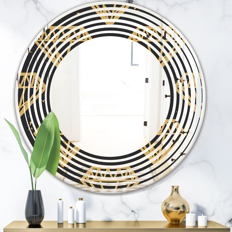 Miroir mural sans cadre wave diamants glam, 31,5 po x 31,5 po