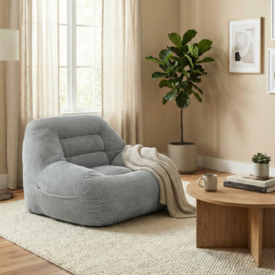 Cozy Grey Corduroy Fabric For Bedroom, Non - Assembly, Ergonomic, Comfy Relaxing, 33.63 In Depth, 39.19 Width, 27.32 Height, 31.57 Lb Weight , Fluffy Cloud Mini Couch Ergonomic Adult Chair,