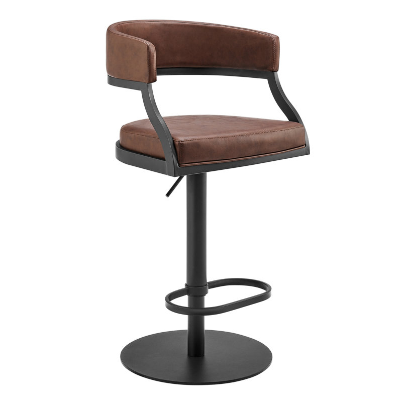 Tabouret de bar Callie, Café, Noir mat