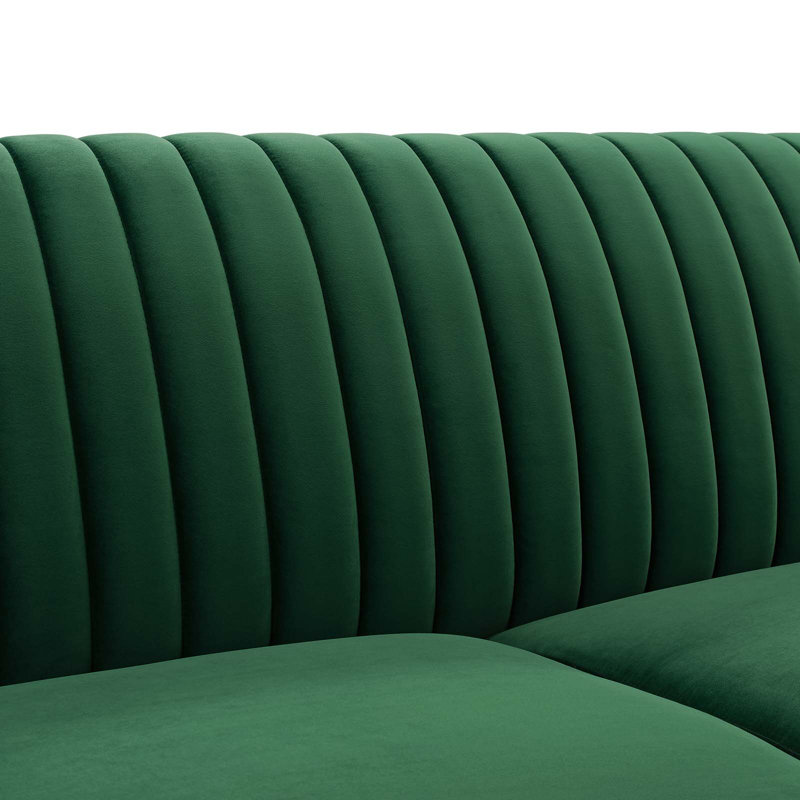 Winsome Channel Tufted Performance Velvet Sofa, Emerald Velvet