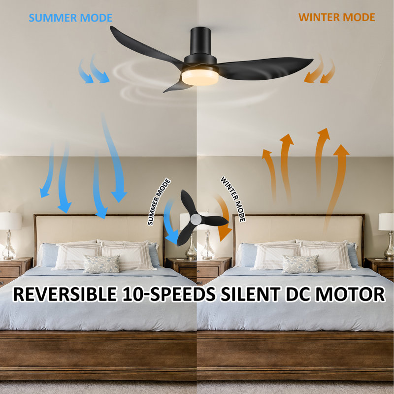 Ventilateur de plafond 45 po avec lumières DEL Efemena, Noir