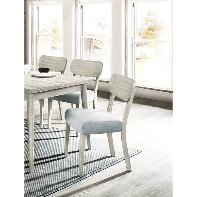 Chaises de salle à manger classiques 2 pièces, dossier solide, couleur de grain de bois naturel, style de dossier moderne et polyvalent, grain, coussin, siège en tissu