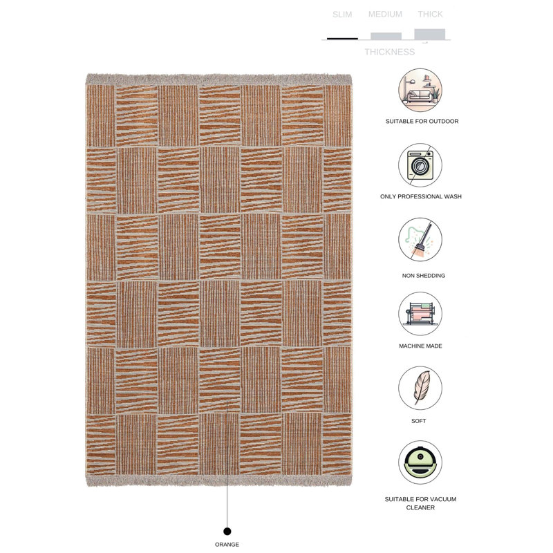Dainel Striped Indoor Rug, Rectangle 4' x 5'11"
