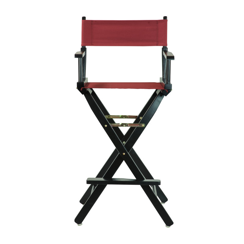 30" Folding Director Chair with Canvas, Burgundy, Black