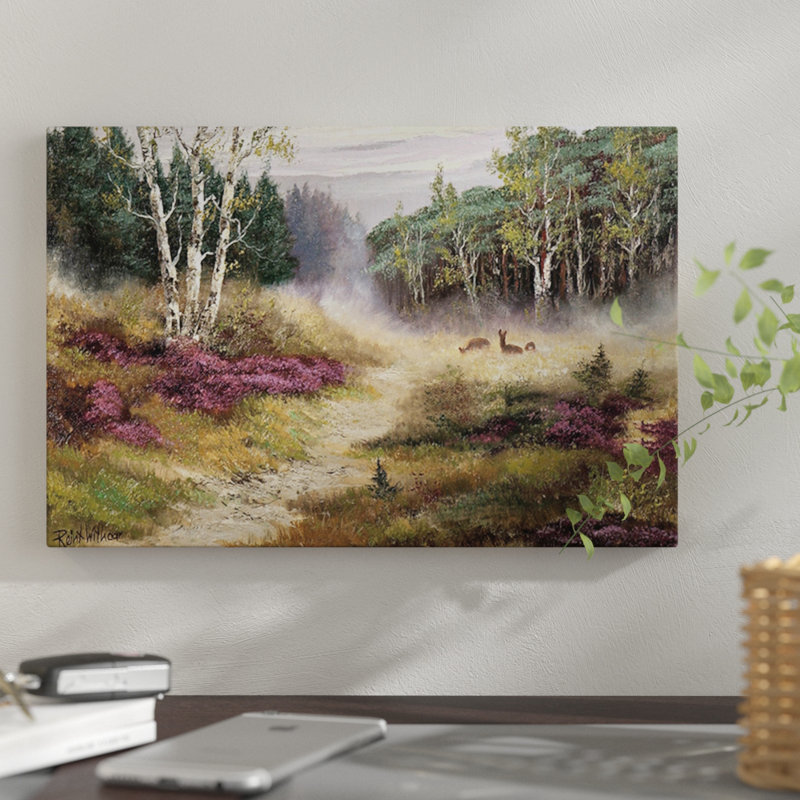 « watching the cerf », impression sur toile, H 8 po x l 12 po x P 0,75 po, Pas de tapis, Toile tendue