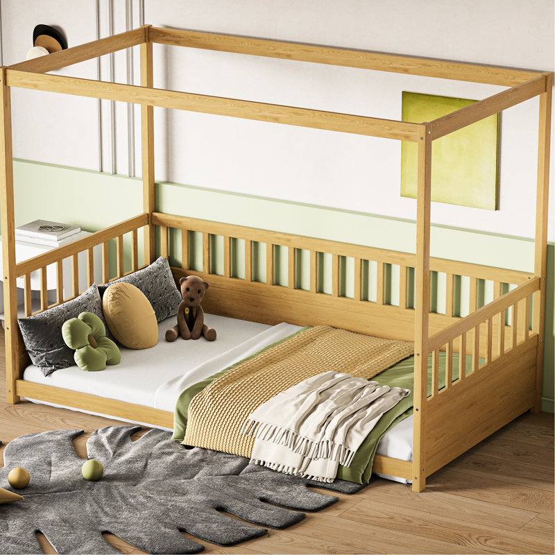 Lit simple - Encouragez la structure en bois avec barrière de sécurité pendant le sommeil