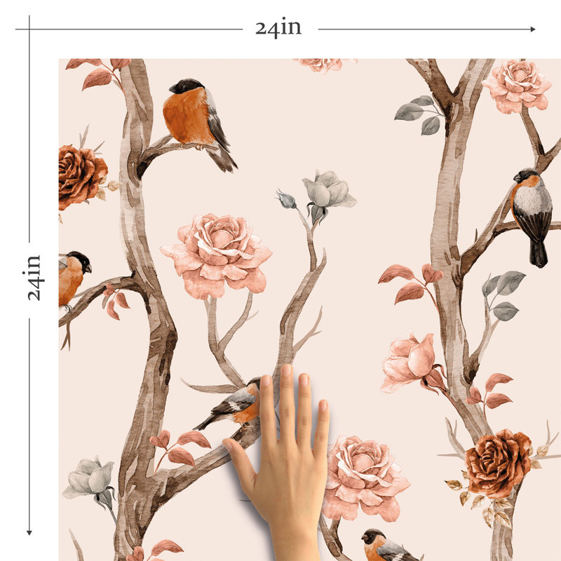 Panneau de papier peint adhésif amovible Rose