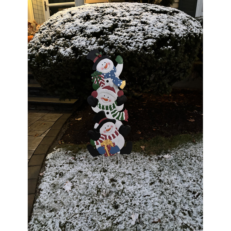Piquet de jardin bonhomme de neige