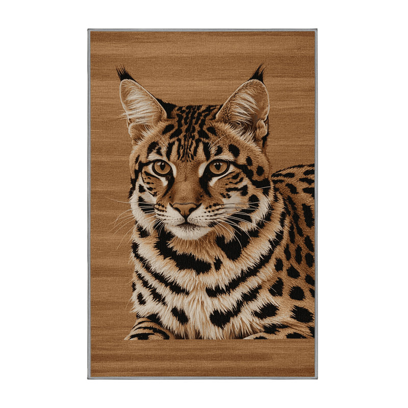 Washable Chausie Cats Area Rug, Rectangle 5' x 7'