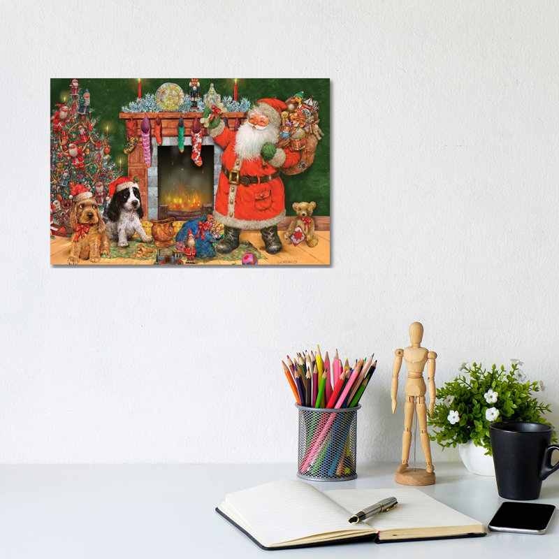 Good Dogs For Santa by Giordano Studios - Wrapped Canvas Print, 20.32 cm H x 30.48 cm W
