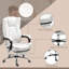 Fauteuil de massage inclinable à hauteur réglable avec repose-pieds, blanc