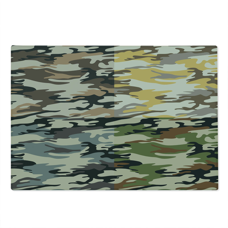 Ambesonne Camo Cutting Board Large Size Different Colored Patterns Multicolor