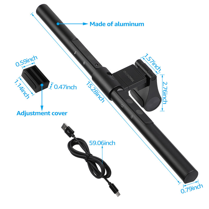 Auto-Dimming LED Screen Light Bar, Computer Monitor Light, 4 Light Modes, No Glare, Touch Control