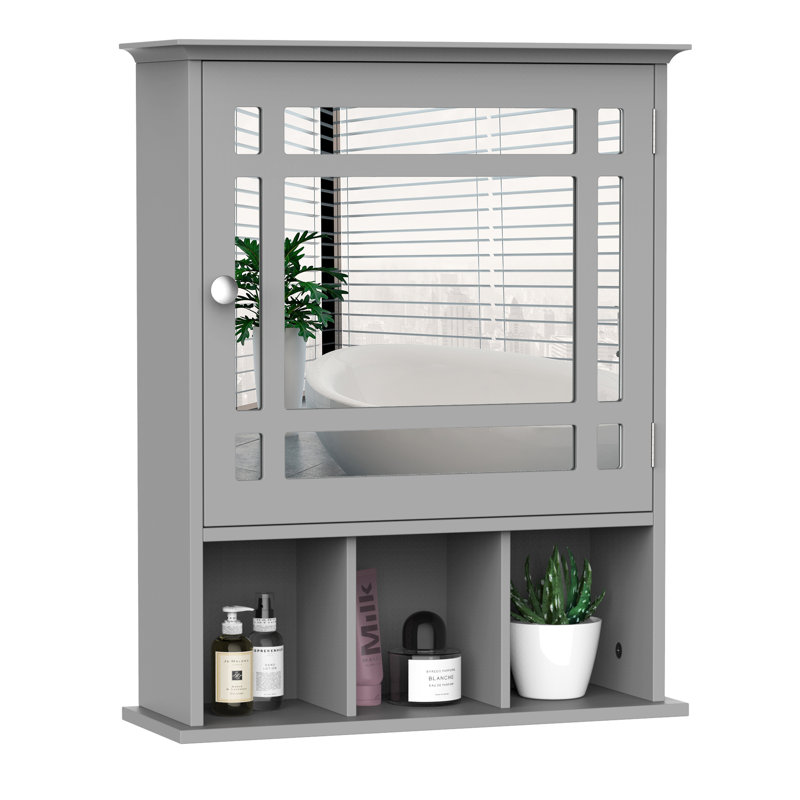 Raf 19'' W 23.5'' H Surface Framed Medicine Cabinet Mirror 3 Fixed