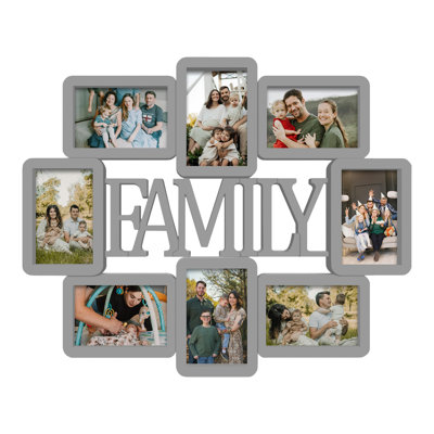8 Opening Gray Family Collage PVC Photo Frame
