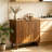 31.5" Walnut Farmhouse Wood Buffet Sideboard with Paper Clip Accent, Multi-Space Storage Coffee Bar Cabinet