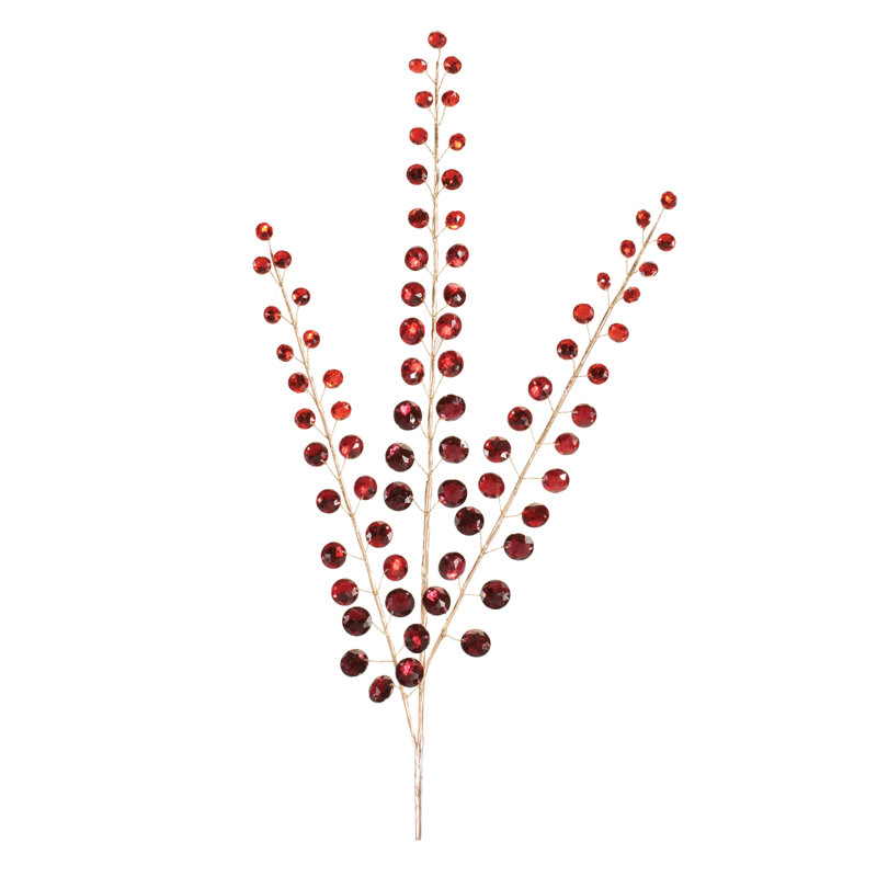 Jeté de perles Jewel (ensemble de 4), Rouge, or