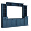 Meuble télé moderne bleu avec pont pour téléviseur de 75 po, tablettes réglables tout-en-un, unité de divertissement mural-1646499525